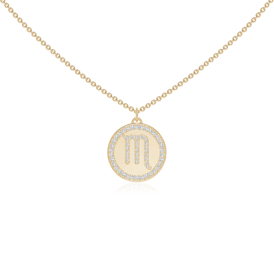 1.05mm GVS2 Diamond Scorpio Zodiac Sign Reversible Medallion Pendant in Yellow Gold 