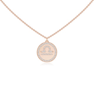 1mm GVS2 Diamond Libra Zodiac Sign Reversible Medallion Pendant in Rose Gold