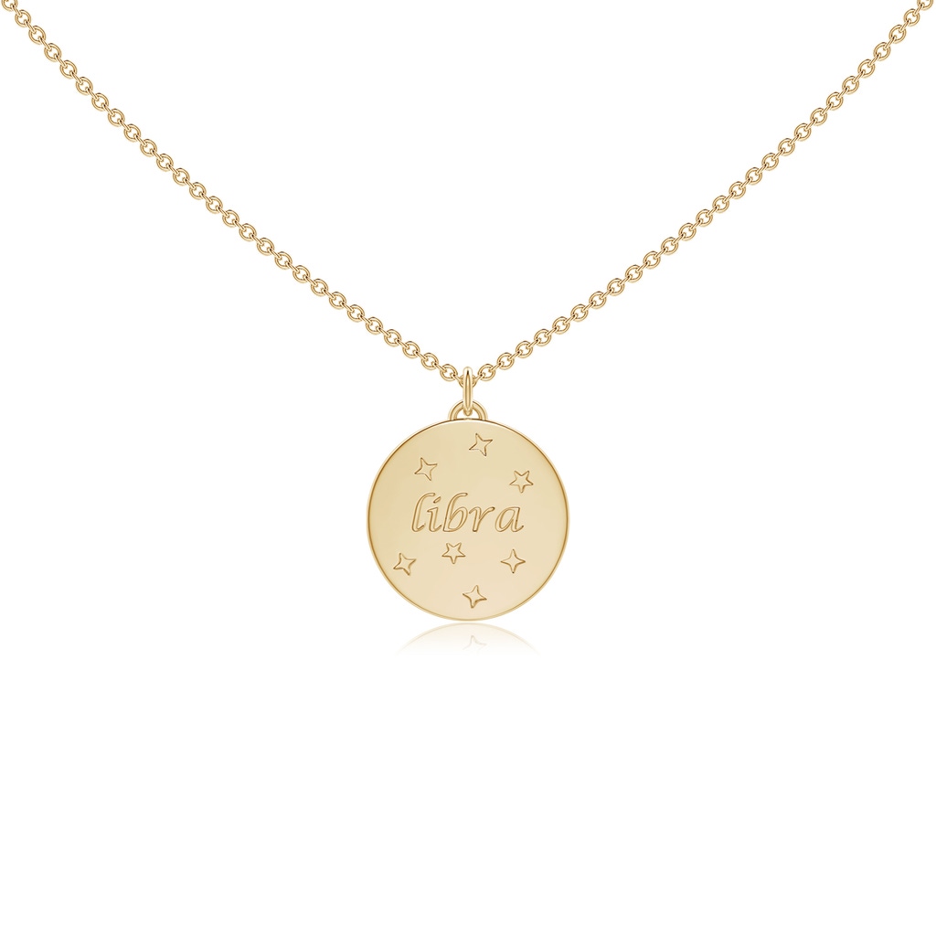 1mm GVS2 Diamond Libra Zodiac Sign Reversible Medallion Pendant in Yellow Gold - side_1