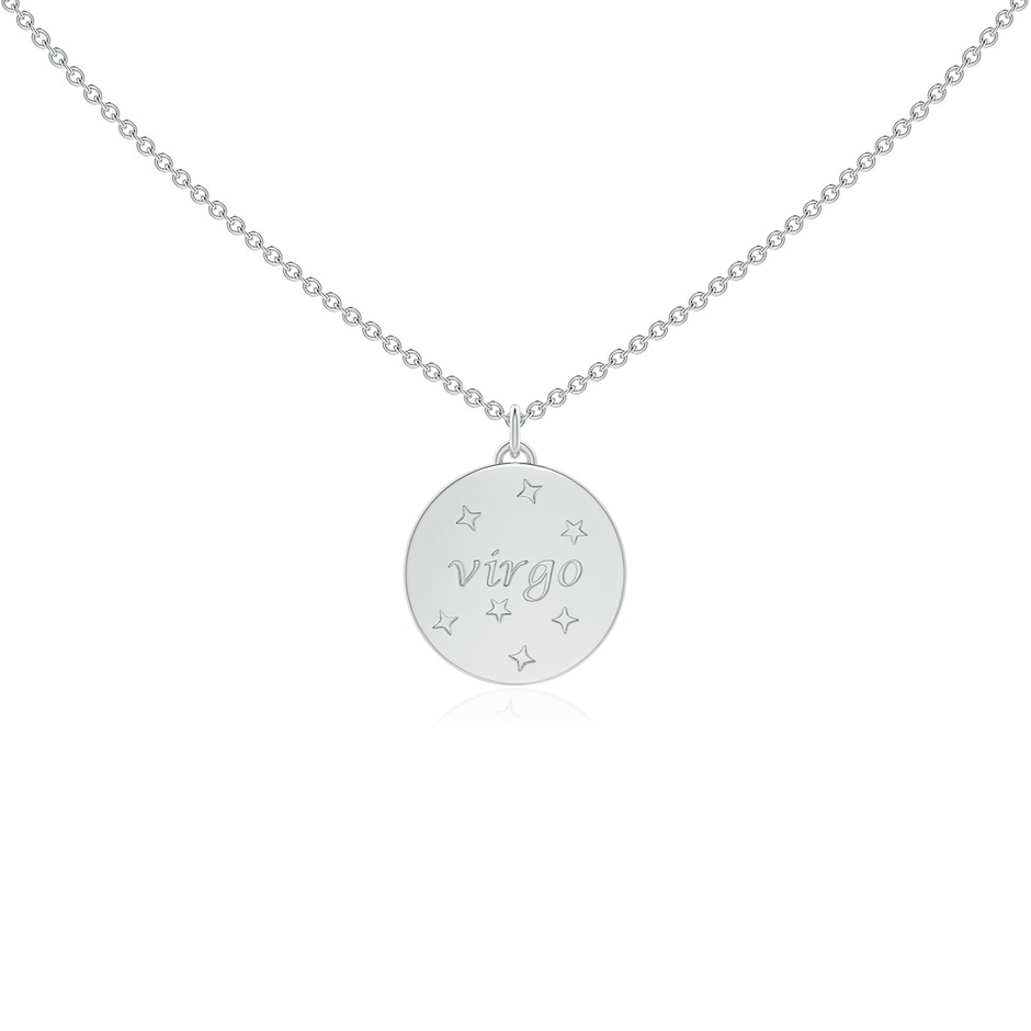 1mm GVS2 Diamond Virgo Zodiac Sign Reversible Medallion Pendant in White Gold side-1