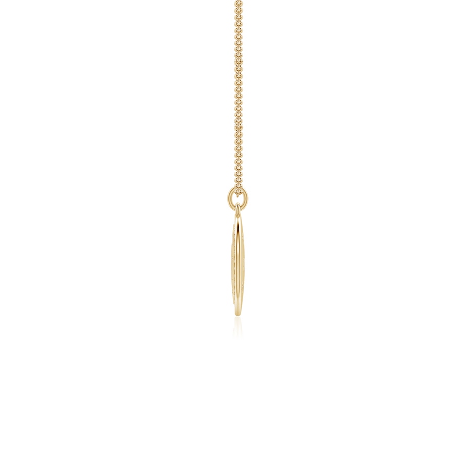 1mm GVS2 Diamond Virgo Zodiac Sign Reversible Medallion Pendant in Yellow Gold side-2