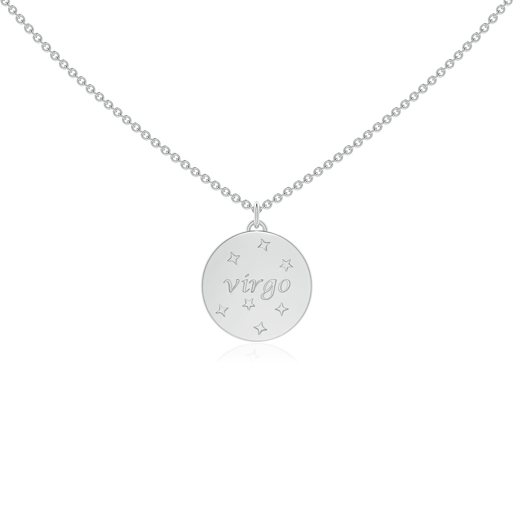 1mm HSI2 Diamond Virgo Zodiac Sign Reversible Medallion Pendant in White Gold - side_1