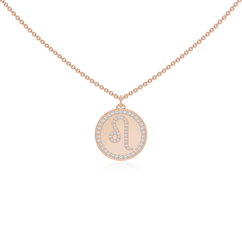 1.05mm GVS2 Diamond Leo Zodiac Sign Reversible Medallion Pendant in Rose Gold 