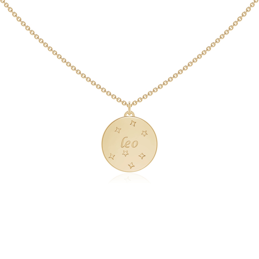 1.05mm GVS2 Diamond Leo Zodiac Sign Reversible Medallion Pendant in Yellow Gold - side_1