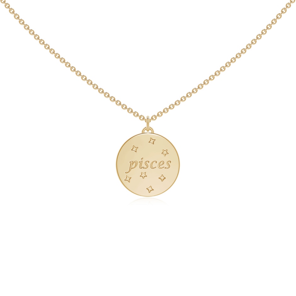 1.05mm GVS2 Diamond Pisces Zodiac Sign Reversible Medallion Pendant in Yellow Gold side-1
