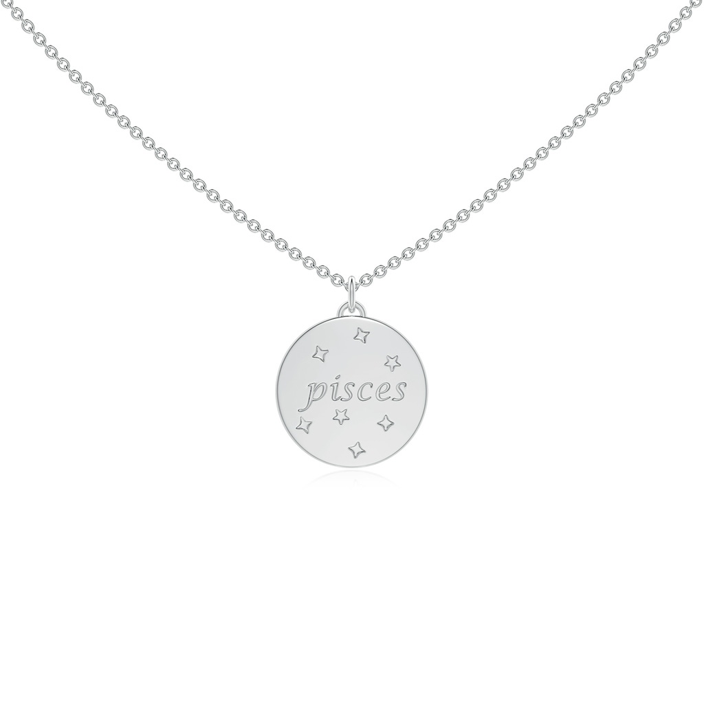 1.05mm HSI2 Diamond Pisces Zodiac Sign Reversible Medallion Pendant in White Gold - side_1