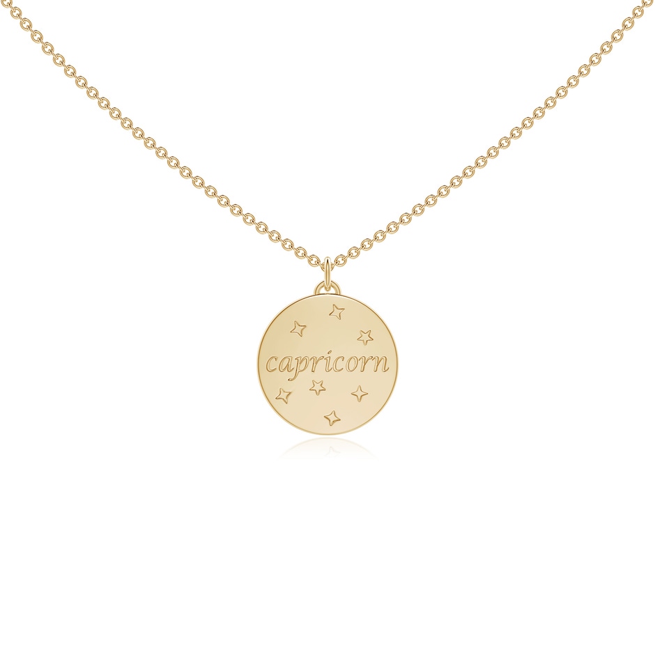 1.05mm HSI2 Diamond Capricorn Zodiac Sign Reversible Medallion Pendant in Yellow Gold side-1