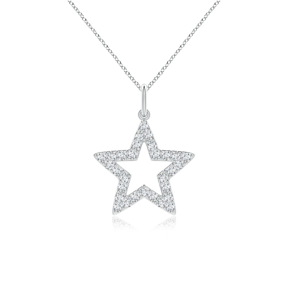 1.2mm GVS2 Diamond Open Star Pendant in White Gold 