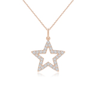1.2mm HSI2 Diamond Open Star Pendant in 10K Rose Gold