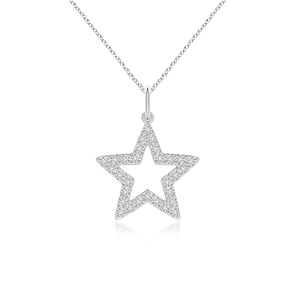 1.2mm HSI2 Diamond Open Star Pendant in White Gold 