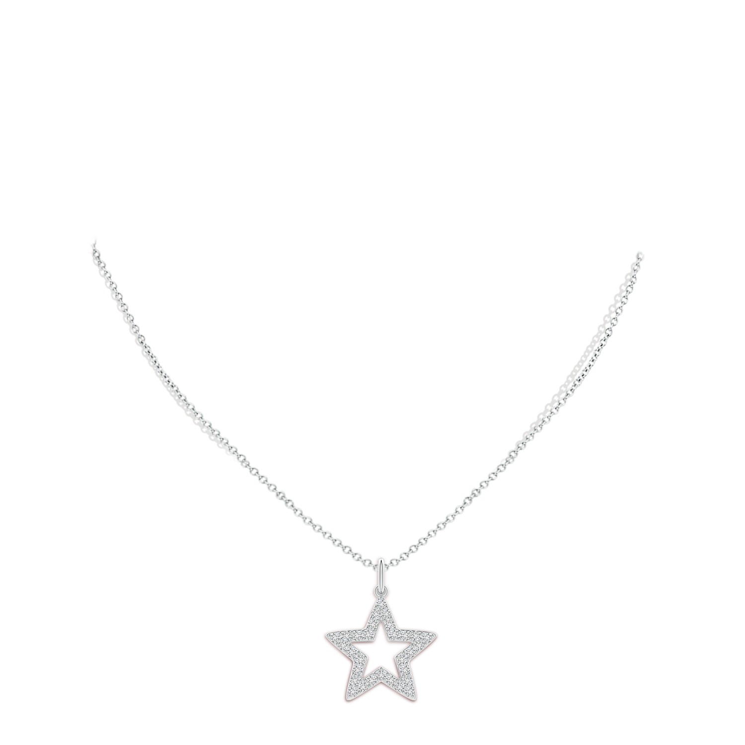 Diamond Open Star Pendant