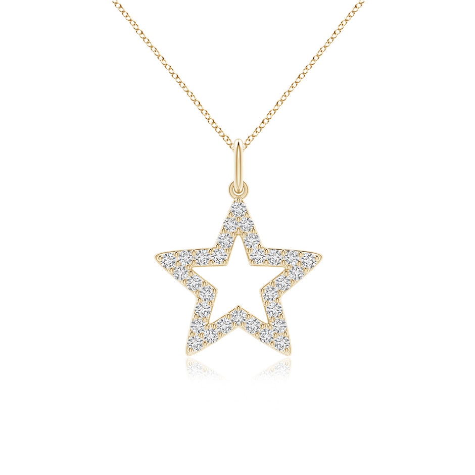 1.2mm HSI2 Diamond Open Star Pendant in Yellow Gold 
