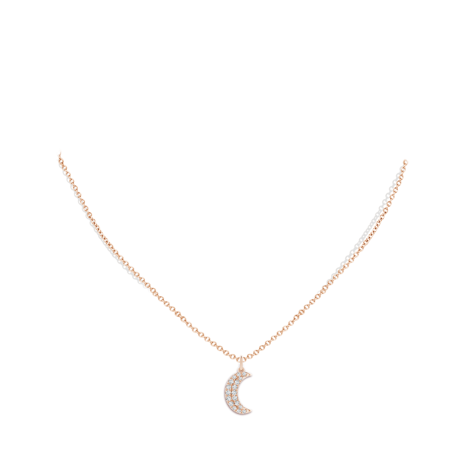 1.35mm GVS2 Pave-Set Diamond Crescent Moon Pendant in Rose Gold pen