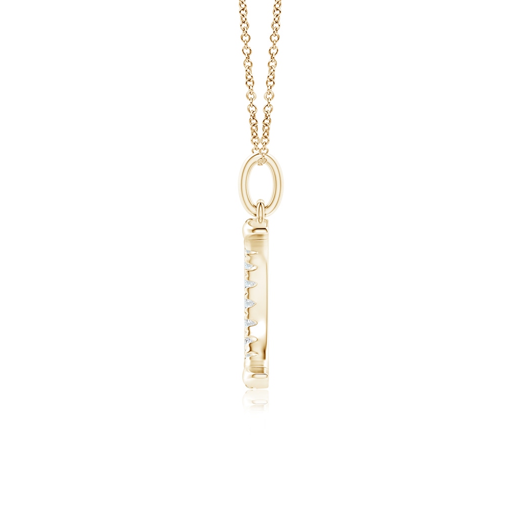 1.35mm GVS2 Pave-Set Diamond Crescent Moon Pendant in Yellow Gold - side 199
