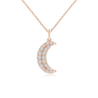 1.35mm HSI2 Pave-Set Diamond Crescent Moon Pendant in Rose Gold
