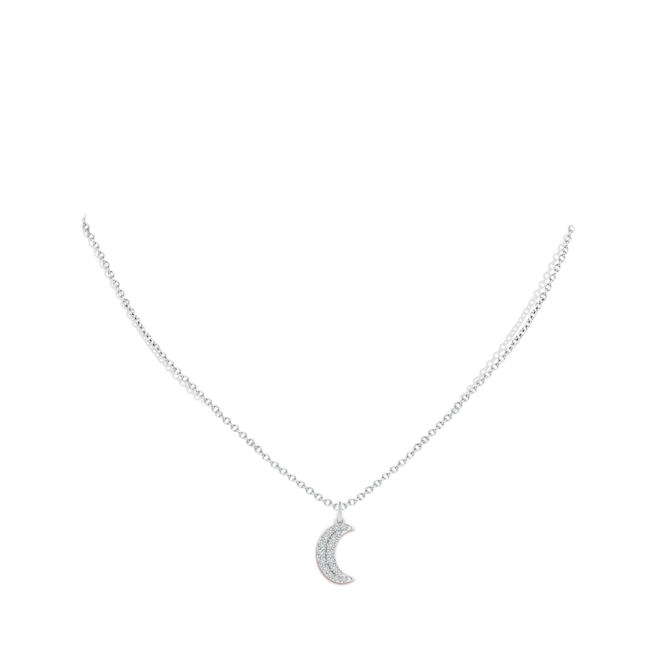 1.35mm HSI2 Pave-Set Diamond Crescent Moon Pendant in White Gold pen