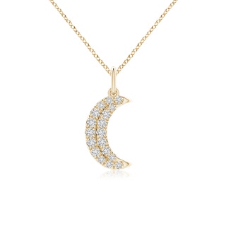 1.35mm HSI2 Pave-Set Diamond Crescent Moon Pendant in Yellow Gold
