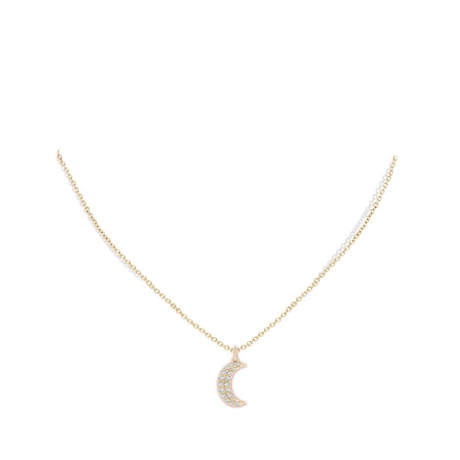 2.5mm GVS2 Pave-Set Diamond Crescent Moon Pendant in Yellow Gold pen