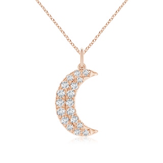 2.9mm GVS2 Pave-Set Diamond Crescent Moon Pendant in 18K Rose Gold