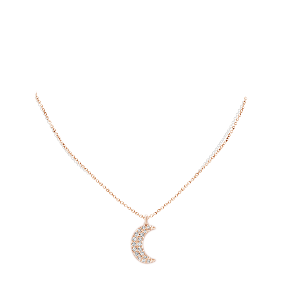 3.3mm HSI2 Pave-Set Diamond Crescent Moon Pendant in 18K Rose Gold pen