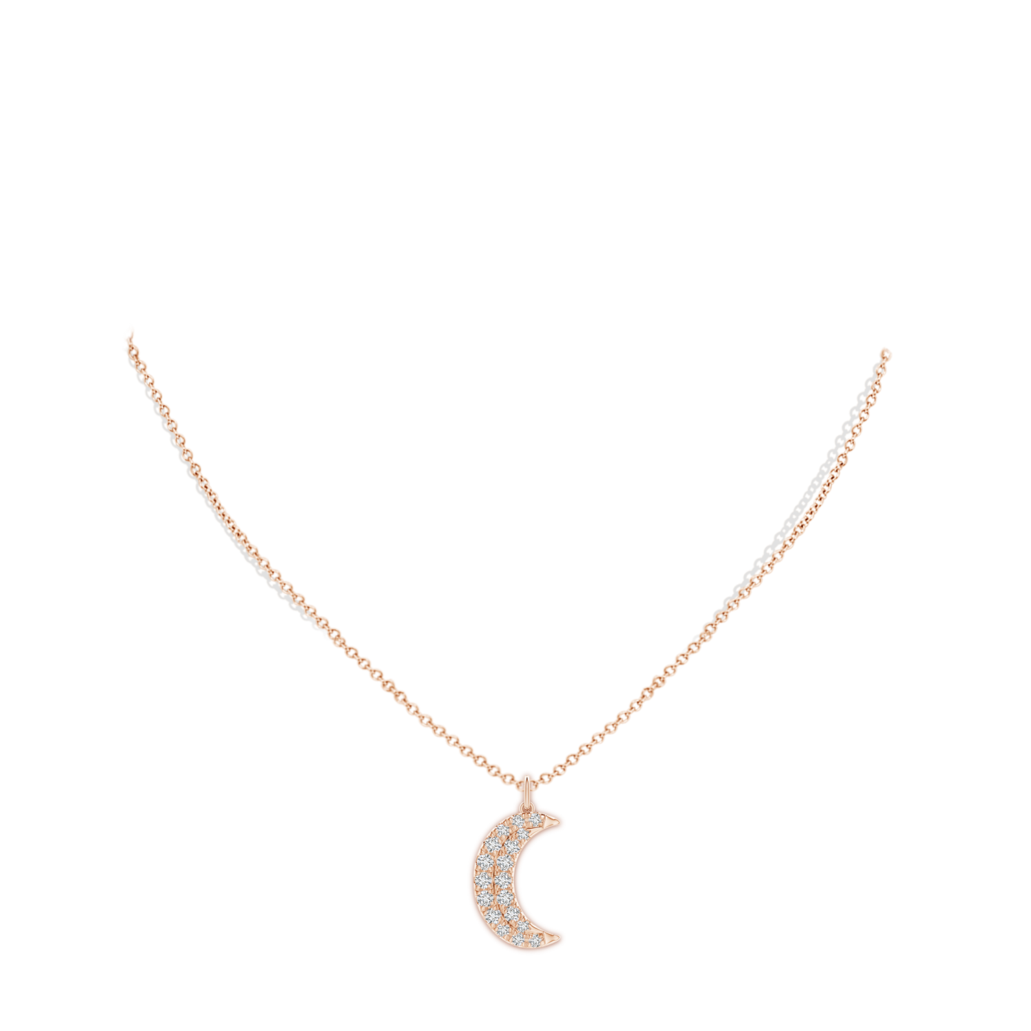 3.3mm HSI2 Pave-Set Diamond Crescent Moon Pendant in Rose Gold - body_neck