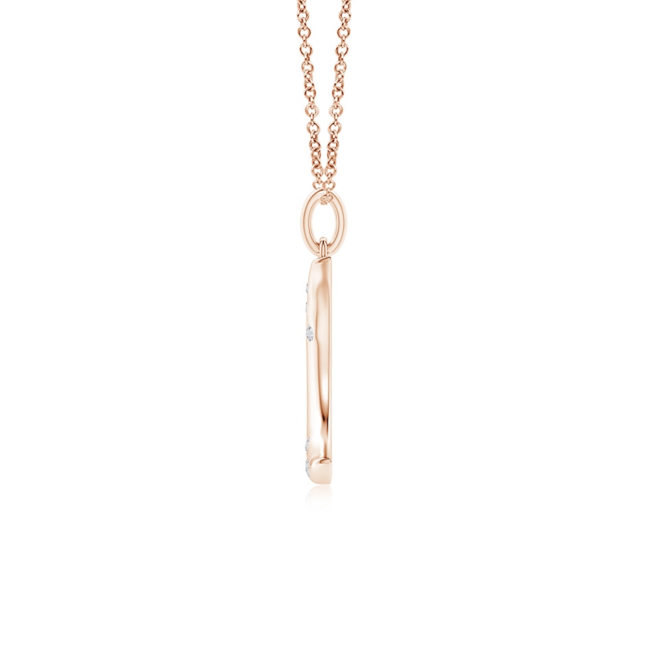 1.05mm HSI2 Flush-Set Scattered Diamond Crescent Moon Pendant in Rose Gold side-1