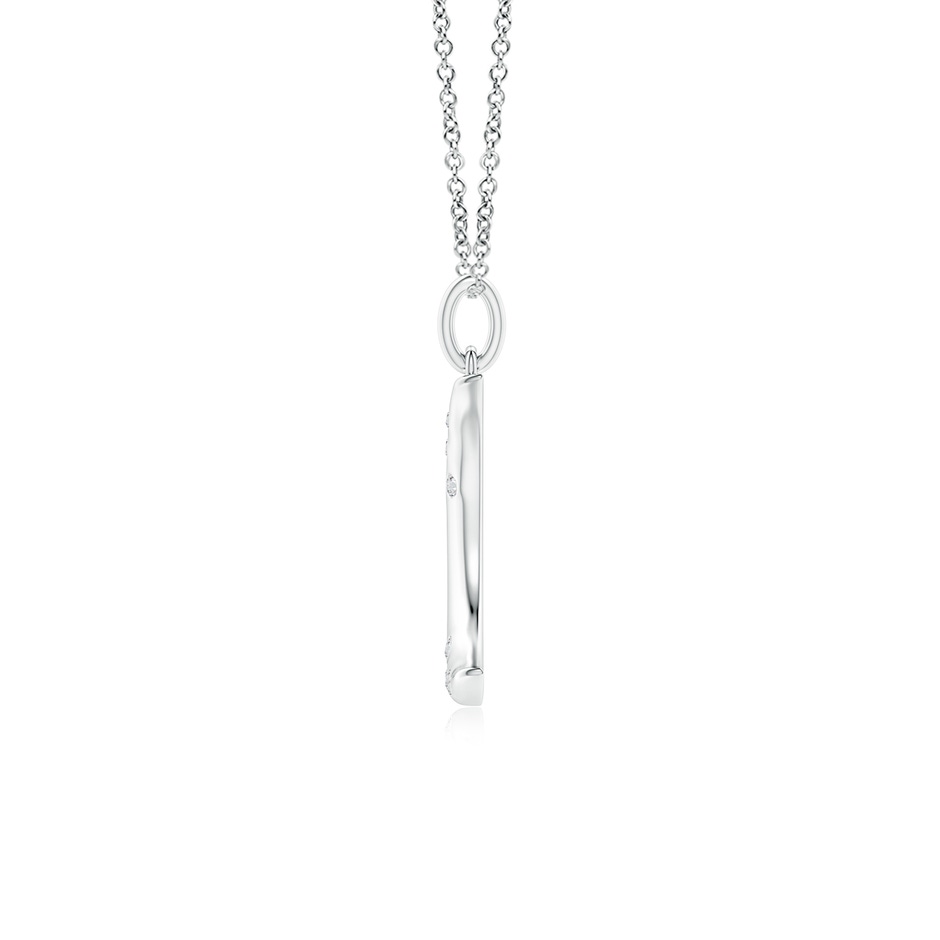 1.05mm HSI2 Flush-Set Scattered Diamond Crescent Moon Pendant in White Gold side-1