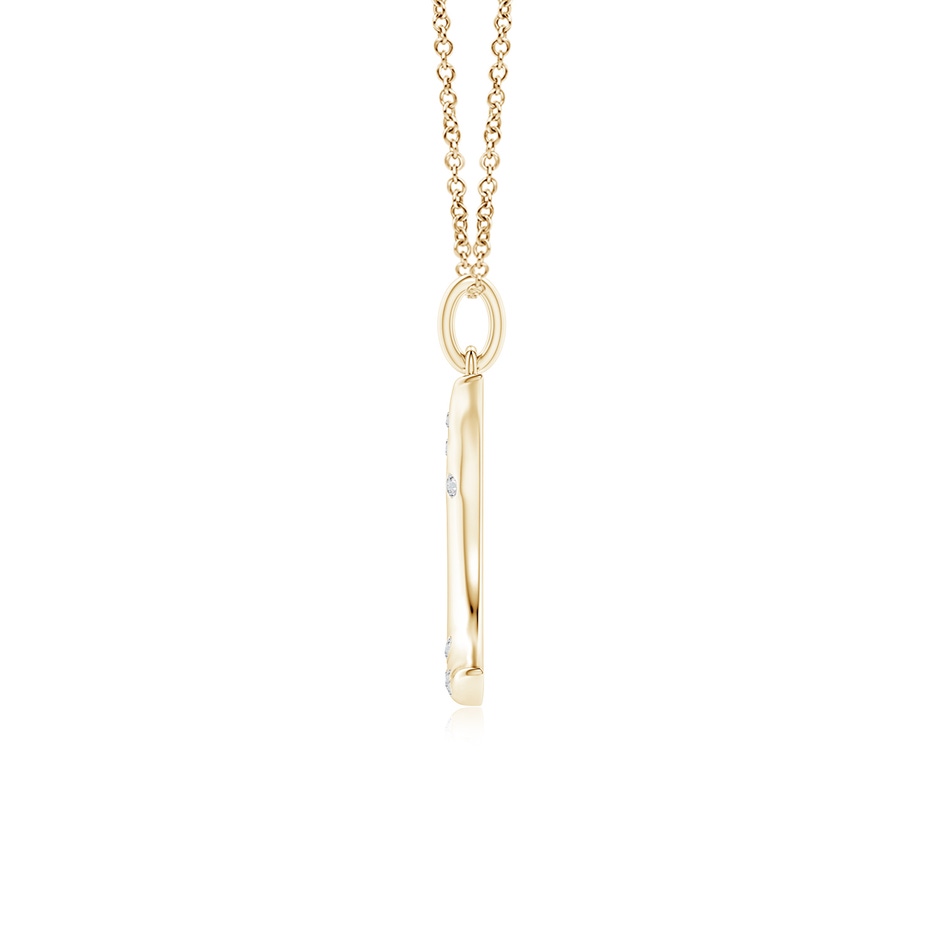 1.05mm HSI2 Flush-Set Scattered Diamond Crescent Moon Pendant in Yellow Gold side-1