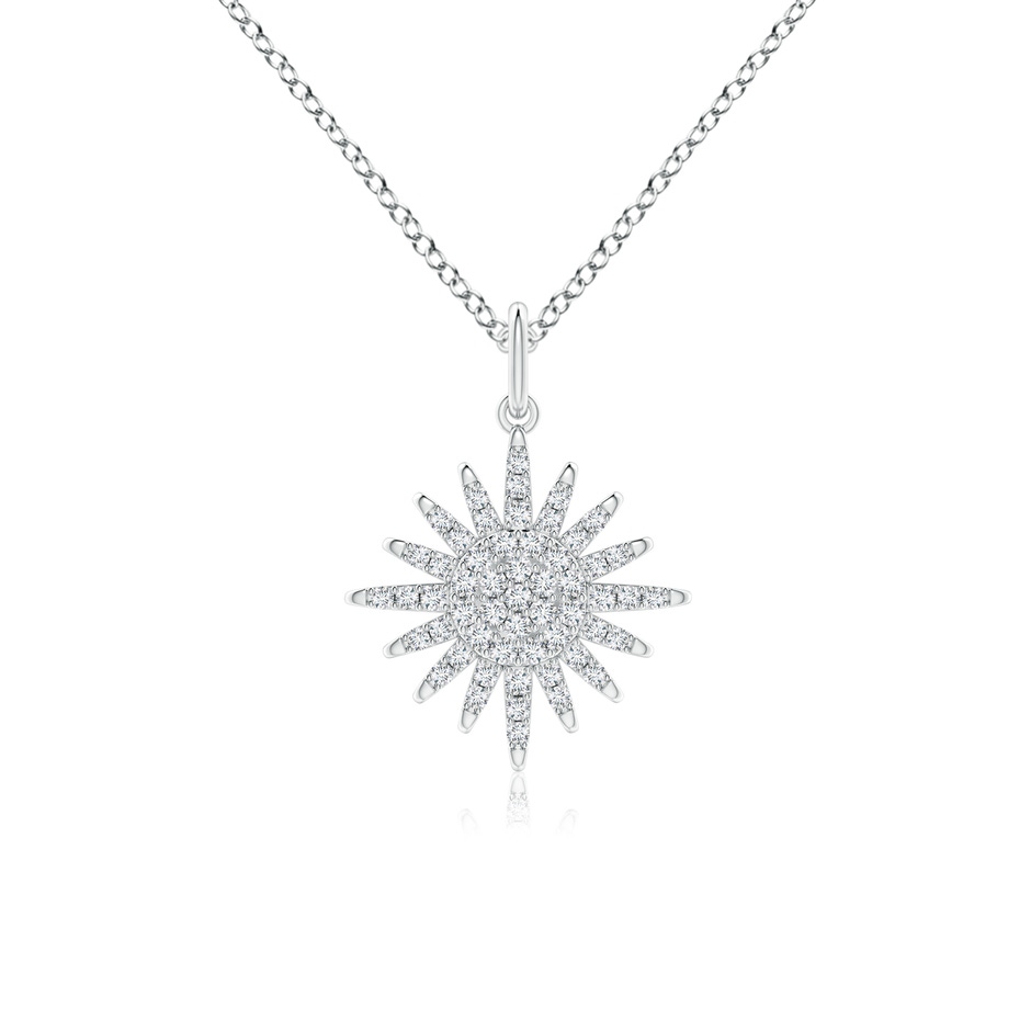 0.95mm GVS2 Diamond Sun Pendant in White Gold 