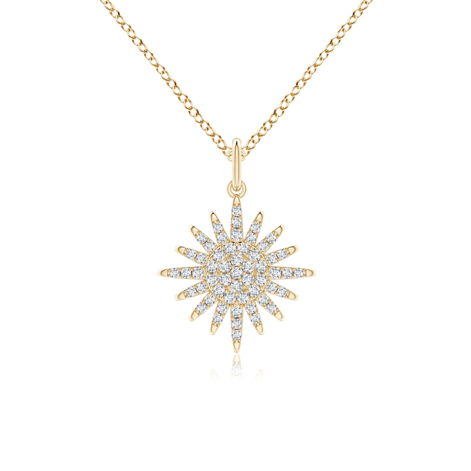 0.95mm GVS2 Diamond Sun Pendant in Yellow Gold 