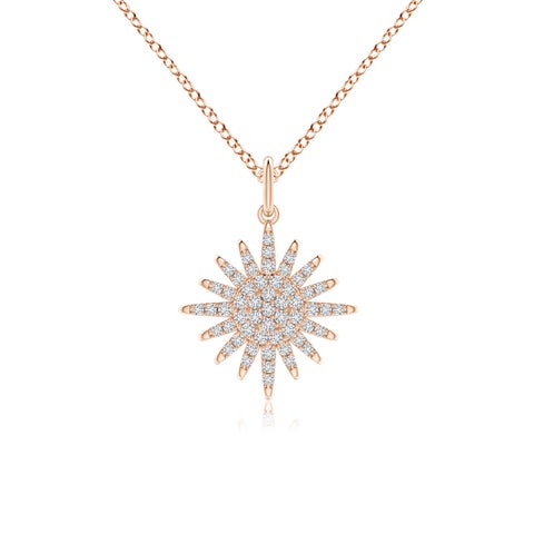0.95mm HSI2 Diamond Sun Pendant in Rose Gold