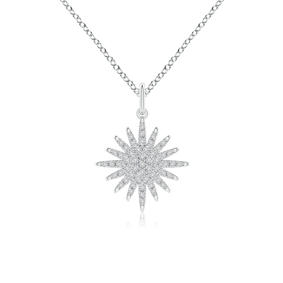 0.95mm HSI2 Diamond Sun Pendant in White Gold 