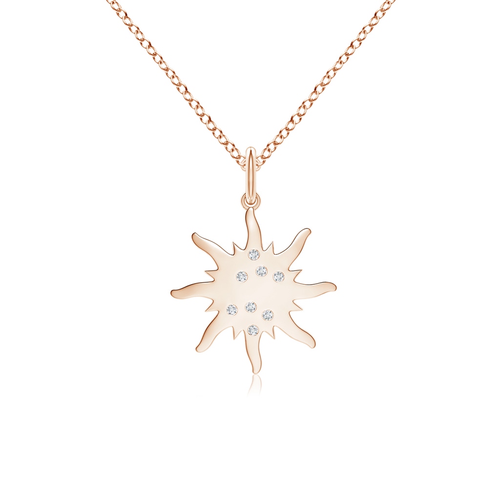 1mm GVS2 Flush-Set Scattered Diamond Sun Pendant in Rose Gold 