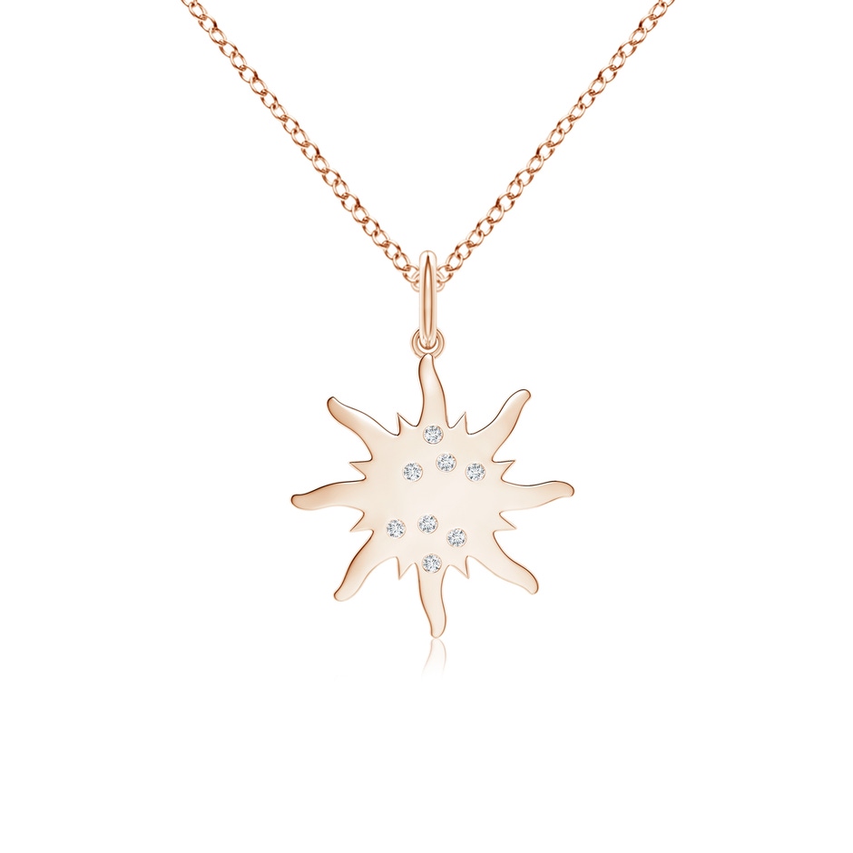 1mm GVS2 Flush-Set Scattered Diamond Sun Pendant in Rose Gold 