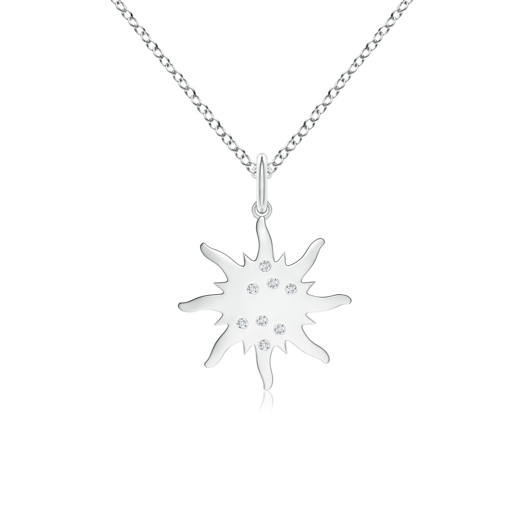 1mm GVS2 Flush-Set Scattered Diamond Sun Pendant in White Gold