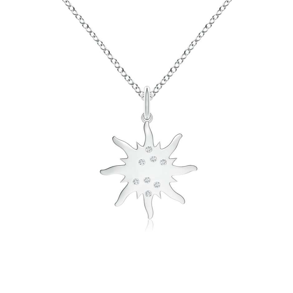 1mm GVS2 Flush-Set Scattered Diamond Sun Pendant in White Gold 