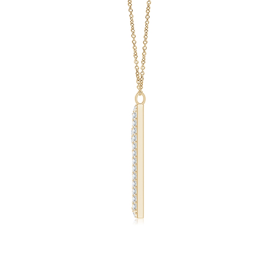 1.1mm GVS2 Prong-Set Diamond Capital "A" Knife-Edge Initial Pendant in Yellow Gold side-1