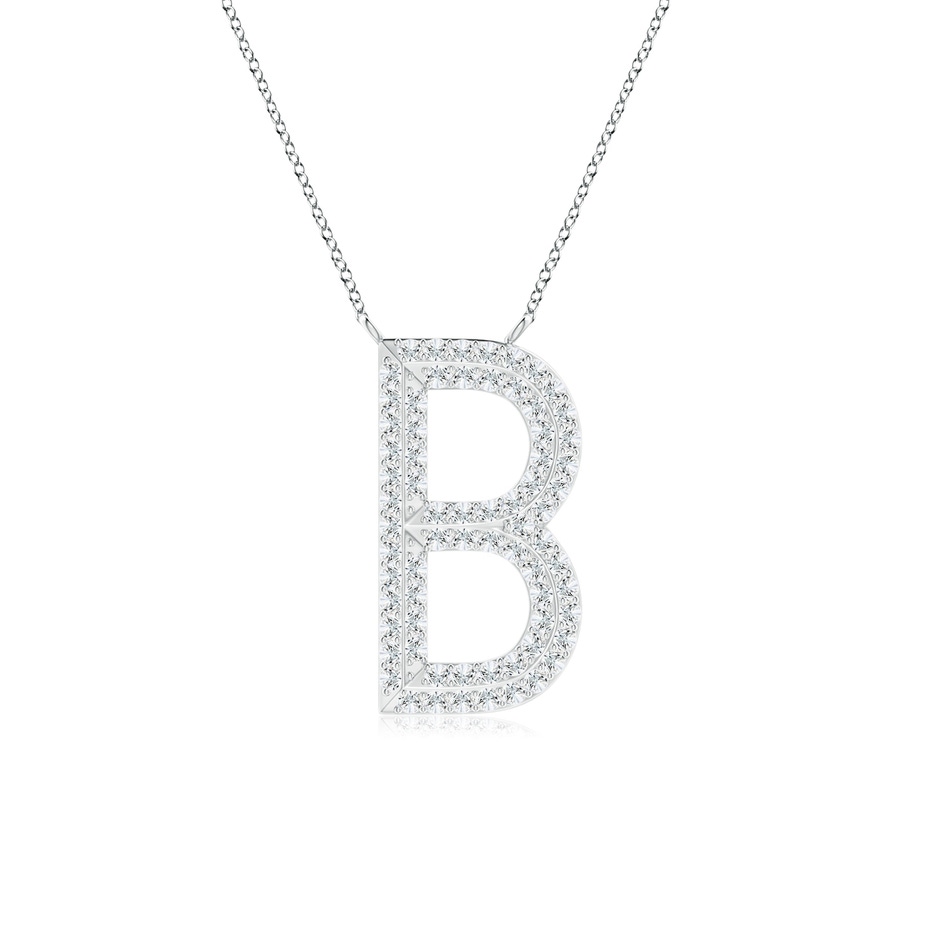 1.1mm GVS2 Prong-Set Diamond Capital "B" Knife-Edge Initial Pendant in P950 Platinum 