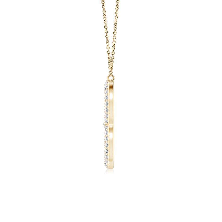 1.1mm GVS2 Prong-Set Diamond Capital "B" Knife-Edge Initial Pendant in Yellow Gold side-1