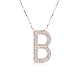 1.1mm IJI1I2 Prong-Set Diamond Capital "B" Knife-Edge Initial Pendant in Rose Gold