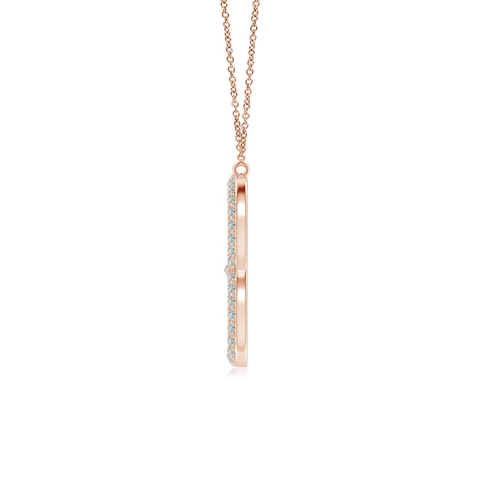 1.1mm KI3 Prong-Set Diamond Capital "B" Knife-Edge Initial Pendant in Rose Gold side-1