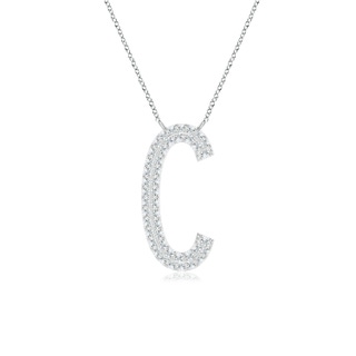 1.05mm GVS2 Prong-Set Diamond Capital "C" Knife-Edge Initial Pendant in P950 Platinum