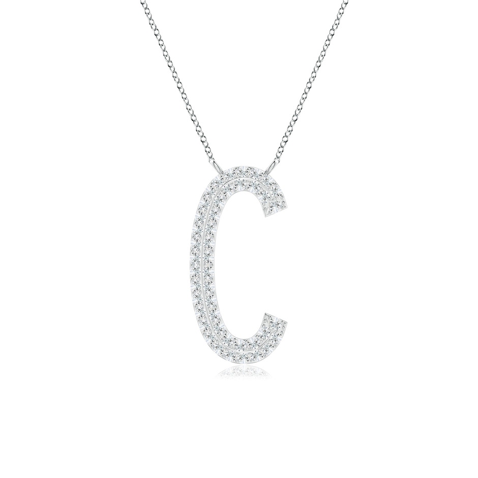 1.05mm GVS2 Prong-Set Diamond Capital "C" Knife-Edge Initial Pendant in P950 Platinum 