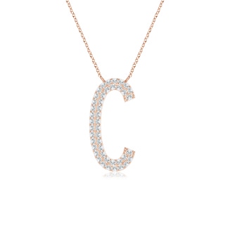 1.05mm GVS2 Prong-Set Diamond Capital "C" Knife-Edge Initial Pendant in Rose Gold