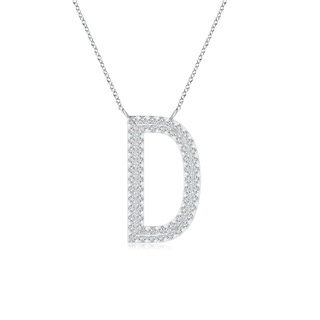 1.05mm GVS2 Prong-Set Diamond Capital "D" Knife-Edge Initial Pendant in P950 Platinum