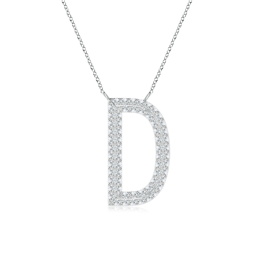 1.05mm GVS2 Prong-Set Diamond Capital "D" Knife-Edge Initial Pendant in P950 Platinum 