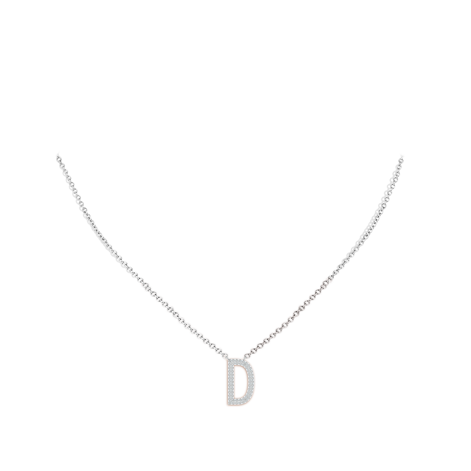 1.05mm GVS2 Prong-Set Diamond Capital "D" Knife-Edge Initial Pendant in P950 Platinum body-neck