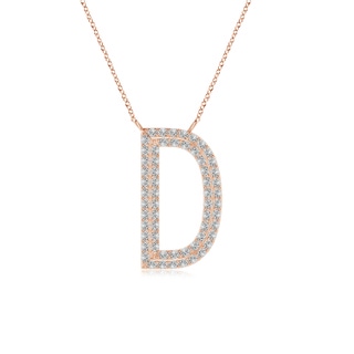 1.05mm IJI1I2 Prong-Set Diamond Capital "D" Knife-Edge Initial Pendant in 10K Rose Gold