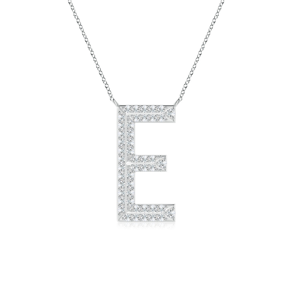 1mm GVS2 Prong-Set Diamond Capital "E" Knife-Edge Initial Pendant in P950 Platinum