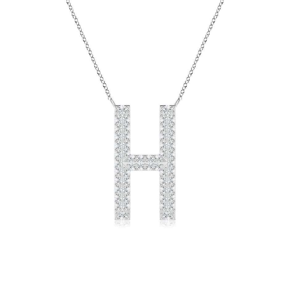 1mm GVS2 Prong-Set Diamond Capital "H" Knife-Edge Initial Pendant in P950 Platinum 